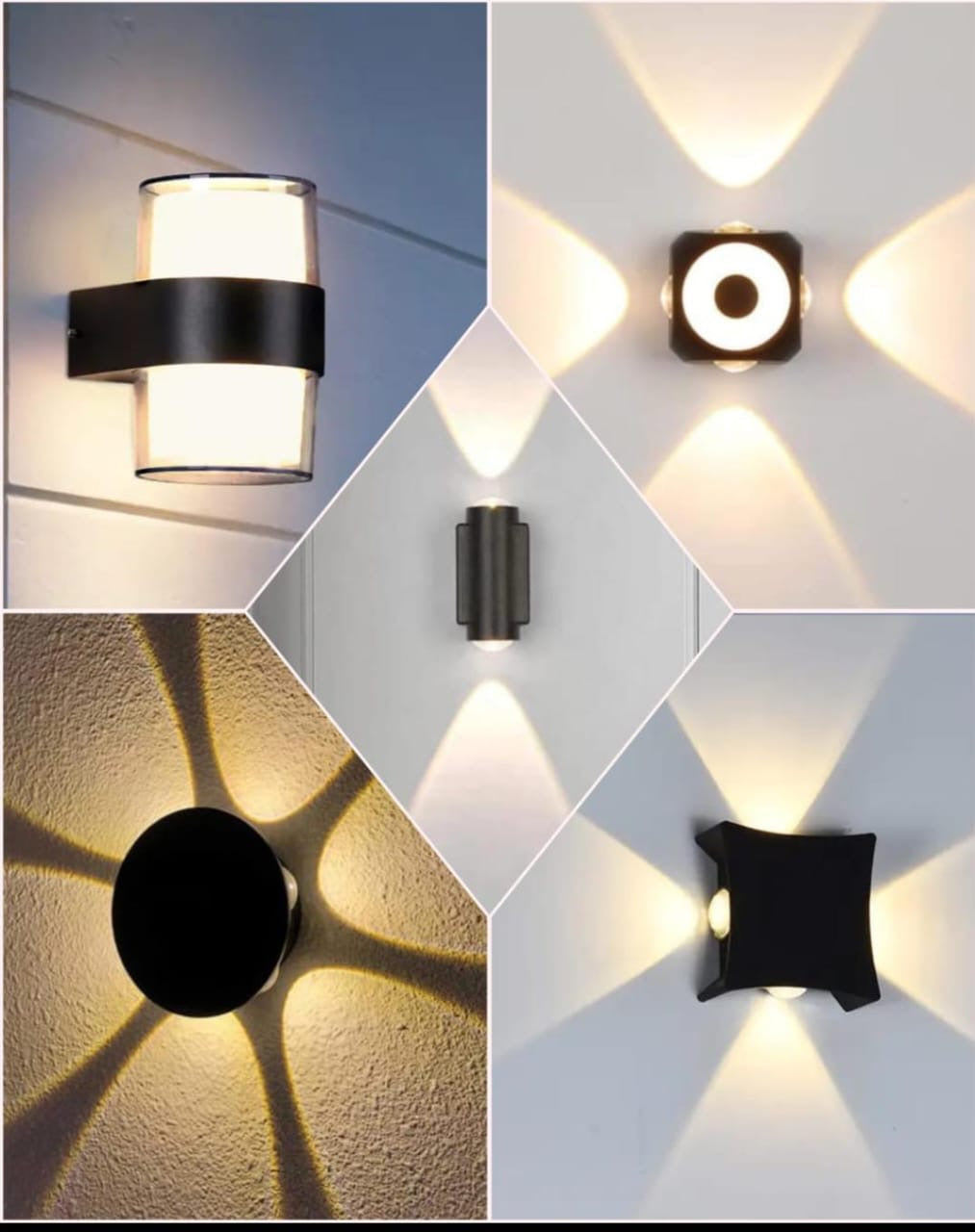 Wall light all design available indoor outdoor use... waterproof good quality... ￼￼